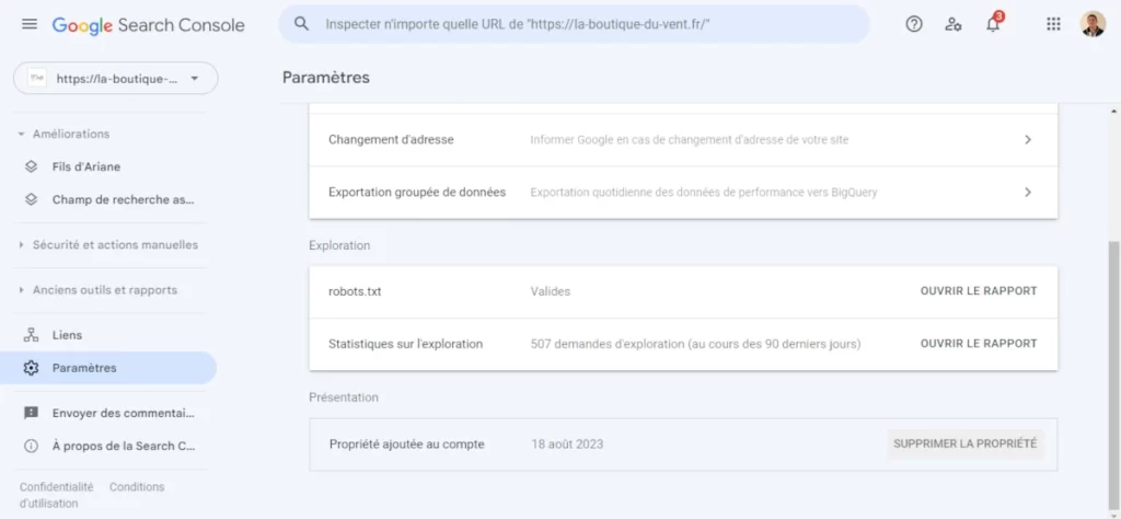 rapports cachés search console